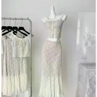 ราคา Chi ร่ม 25/ss ไอริส โมจิโต้ รวบรวม ลูกไม้ด้านบน และ กระโปรงยาว เซ็ตเรียบหรู สีเบจและสีชมพู [AMN] สาย เอี๊ยม (1731784429535070062)