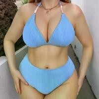 ราคา ชุดว่ายน้ำสตรี สไตล์ยุโรปและอเมริกาใหม่ สายสปาเก็ตตี้ เปลือยหลัง พลัสไซส์ สีพื้น เอวสูง บิกินี่เซ็กซี่ ชุดว่ายน้ำทูพีซ ปี 2025 ยก คน อ้วน ไซส์ ใหญ่ ดัน เก็บ ข้าง บรา สาวอวบ อก ก (1731719081512306364)