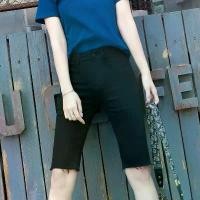 ราคา TAIWEI กางเกงยีนส์ผู้หญิงขาสั้น สามส่วน 3/4 ผ้ายืด กางเกงยีนส์ผ้ายืด เอวสูง ทรงเข้ารูป เก็บทรง #1024 Clothing Jean สีเทา Women เสื้อผ้า สแล็ค ผู้ หญิง ขา ม้า ขากระบอก ใหญ (1731284173525453791)