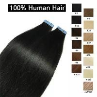ราคา ต่อผมมนุษย์, แบบเทป, สไตล์ตรง, ผมบราซิล, ต่อกาว, ก้านสีดำและสีน้ำตาล, ผมมนุษย์แท้ 100%, สำหรับผู้หญิง แฮร์พีช สาย (1731562389709949938)
