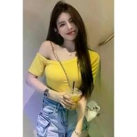 ราคา เสื้อเชิ้ต แขนสั้น เปิดไหล่ สำหรับผู้หญิง สไตล์ฤดูร้อน เสื้อยืด คอไม่สมมาตร เซ็กซี่ ทรงเข้ารูป แขนสั้น คอไม่สมมาตร ระบายอากาศ ราคาไม่แพง แพทเทิร์น เสื้อ ผู้ หญิง เสื้อ baby tee (1731208629637383578)