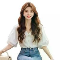 ราคา เสื้อเชิ้ต สีขาว แขนสั้น สำหรับผู้หญิง สไตล์ฝรั่งเศส ไม่ซ้ำใคร และสวยงาม เหมาะสำหรับฤดูร้อน เรียบหรู สไตล์ชาแนลพร็อพ แขนพัฟ ท๊อป เสื้อสก๊อตพี่แป้งแมงมวยใส่ baby tee baby t (1731825137958291087)