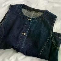 ราคา เสื้อกั๊กยีนส์สีน้ำเงินเข้ม สไตล์อเมริกันวินเทจ ซอกหลายชั้น เสื้อแจ็คเก็ตคาร์ดิแกนผู้หญิง แขนกุด คอกลม เสื้อ สียีนส์ polo ralph lauren ผู้ หญิง baby tee กราม always wonder shirt (1731362794880403179)