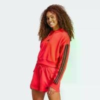 ราคา adidas Lifestyle & Gym & Training Essentials 3-Stripes French Terry Crop Hoodie Women Red IS6997 (1731943483447347987)