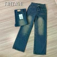 ราคา แนะนำวันนี้ Vintage รุ่น 6682 กางเกงยีนส์ ทรงกระบอก แต่งเฟดขา ทรงสวยผ้าไม่ยืด (1731715130294962074)