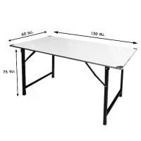 ราคา Vintage โต๊ะหน้าขาว โต๊ะพับได้ วางของ โต๊ะทำงาน โต๊ะประชุม ขนาด60x150x75cm.(5ฟุต) #พร้อมส่ง (1731188035660712647)