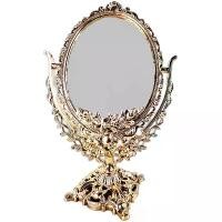 ราคา ขายดี กระจกแต่งหน้า สไตล์ยุโรปวินเทจ กระจกแต่งหน้าตั้งโต๊ะ ทรงรี มีกระจก2ด้าน European style vintage makeup mirror oval table (1731895513384454825)