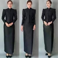 ราคา ชุดไทยจิตรลดากระดุมหน้า บ่ายกไหล่จีบ กระดุมหน้า 5 เม็ด มีซับใน ใช้ผ้าไหมอิตาลีเนื้อผ้าอย่างดีเกรด premium ในการตัดเย็บ ผ้าอัดกาวทั้งเสื้อและผ้าถุง Lady ผู้หญิง Women Girl Clothing (1730979714003732625