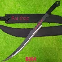 ราคา อุปกรณ์เดินป่า มีดยาว มีดสปาต้า มีดดาบลายไฟ รุ่น B064 ใบดำทรงสวยๆ (1731859692703876570)