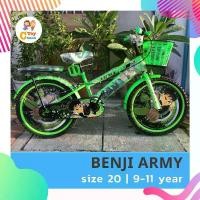 ราคา พร้อมส่งจากไทย จักรยานเด็ก จักรยาน 20 นิ้ว ARMY BENJI จักรยาน จักรยานเด็กโต กระดิ่ง ตะกร้า (1729694310123277054)