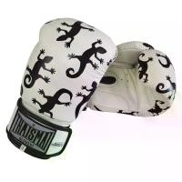 ราคา THAISMAI - BG124 นวมชกมวย นวมซ้อมมวย นวมต่อยมวย นวม อุปกรณ์มวยไทย หนังแท้ สีขาว - Fancy Boxing Gloves White Leather Lizard THAIFIGHTPRO (1731653656046503648)