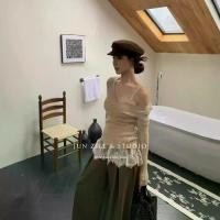 ราคา ชุดฤดูใบไม้ร่วง, สไตล์เกาหลี, เสื้อสเวตเตอร์ถักคอวีแขนยาว, ทรงสลิมฟิต, เสื้อฐานอเนกประสงค์, เหมาะสำหรับเสื้อผ้าผู้หญิง, เสื้อหรูหรา เสื้อ baby tee mc jeans กันหนาว sretsis แบบ ที (1731955686120196090)