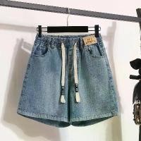 ราคา กางเกงยีนส์ขาสั้น เอวสูง คุณภาพสูง สำหรับผู้หญิง บาง พลัสไซส์ เหมาะสำหรับสาวอวบ ทรงหลวม สีน้ำเงินเข้ม เอวยางยืด กางเกงขาสั้นกระชับสัดส่วน กางเกง ยีนส์ 5 ส่วน ผู้ หญิง แรงเลอ (1732166307233892871)