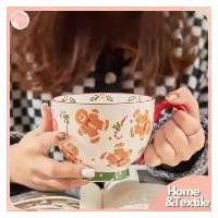 ราคา 【พร้อมส่ง】แก้วกาแฟ เซรามิค แต่งลายคริสต์มาส ดอกไม้ | Hand painted breakfast cups ขายดี (1731754032392209589)