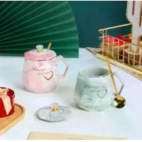 ราคา แก้ว เซรามิค แก้วน้ำ แก้วชา กาแฟ มีฝา+ช้อน พร้อมกล่องใส่สวยงาม (1731045200888892147)