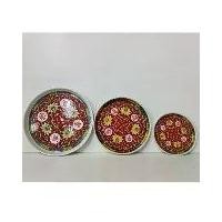 ราคา ถาด ถาดรอง ถาดน้ำชา ถาดรองชุดน้ำชา กระเบื้อง เซรามิค ลายดอกไม้ จีน สีแดง (1729634173769713719)