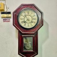 ราคา นาฬิกาแขวนผนัง นาฬิกาโบราณ ระบบไขลาน กรอบไม้สัก (1731221076049757554)