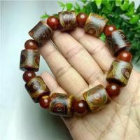 ราคา สร้อยข้อมือลูกปัด Dzi, หินธรรมชาติทิเบตแท้, ลูกปัด Dzi สามเก้าตา, ลูกปัด Dzi Chalcedony, หินดิบแกะสลัก, ลูกปัดนำโชค (1731857166413825412)