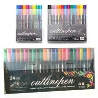 ราคา ปากกาลูกลื่นคริสต์มาส 12/24 สี เส้นคู่ ปากกาศิลปะ โครงร่าง ปากกามาร์กเกอร์ กระสุน ไดอารี่ โปสเตอร์ การ์ด ภาพวาด DIY เขียน (1730810988512447450)