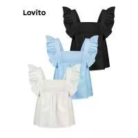 ราคา เสื้อกล้าม ลำลอง สีพื้น โบว์หลัง สำหรับผู้หญิง LNA26132 สีฟ้า/ดำ โปโลหลัง ภาพถ่าย สไตล์ลำลอง (1731982532843899304)