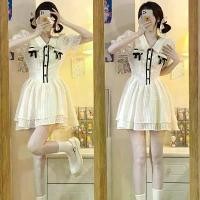 ราคา เดรสสั้น ไซส์เล็ก แขนพอง คอลเลคชั่นฤดูร้อนใหม่ 2023 สไตล์เจ้าหญิงวิทยาลัย ดีไซน์โบว์ เดรสเค้ก ชุดเดรส ขนม ชั้น สวย หรูดูแพง elegant dress (1731905944780375325)