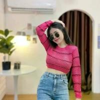 ราคา เสื้อครอปไหมพรมถัก ครอปแขนยาว งานทอไหมพรม ผ้ายืดตามตัว ใส่คลุมเล่น เสื้อไปทะเล รุ่น น้ำมันพืช (1731752681708292899)