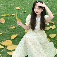 ราคา ชุดฤดูร้อน สไตล์หวาน สดและน่ารัก เดรสลายดอกไม้คอปกตุ๊กตาน่ารัก สไตล์หวานนมรักแรก เหมาะสำหรับวิทยาลัย ชา แตงโม อากาเนะ ชุด ปาเต๊ะ อุปุ๊ ติด แกลม (1731873037145179963)