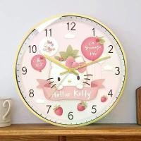 ราคา นาฬิกาแขวนผนัง Hello Kitty ดีไซน์น่ารัก นาฬิกาสีชมพู เหมาะสำหรับห้องเด็ก ห้องนั่งเล่น และห้องนอน นาฬิกาควอทซ์ เงียบ นาฬิกา นาฬิกา ไม้ แขวนผนัง มินิมอล นาฬิกา ติด ผนัง บ้าน 16 นิ้ว (1731974893783254620