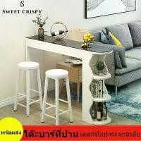 ราคา พร้อมส่ง โต๊ะบาร์ พร้อมเก้าอี้2ตัว ชุดโต๊ะบาร์เก้าอี้ แถมเดสก์ท็อปกระจกนิรภัย ตกแต่งร้าน/บ้าน สไตล์ลอฟท์ โต๊ะบาร์ (1731333354772072984)