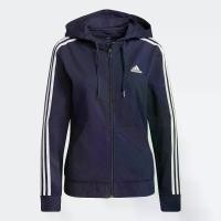 ราคา adidas Lifestyle Essentials Single Jersey 3-Stripes Full-Zip Hoodie Women Blue H07839 (1731583284539066131)