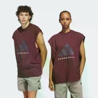 ราคา adidas บาสเกตบอล เสื้อยืดแขนกุด adidas Basketball Unisex สีแดงเบอร์กันดี JD6133 (1731267903059036947)