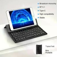ราคา คีย์บอร์ดพับได้, Battop, พร้อมขาตั้ง, การออกแบบทางกายภาพ, เหมาะสำหรับมือทั้งสองข้าง, พับได้ 3 ชั้น, พร้อมสาย Type-C และ USB, รองรับ iPad Air/Mini, Windows 10, MacOS 9, เหมาะสำหรั (1732192509799924784)