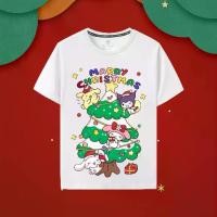 ราคา เสื้อยืดคริสต์มาส Kuromi Melody Cinnamoroll Christmas cotton Unisex T-Shirt (1729843053307202484)