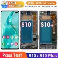 ราคา หน้าจอพร้อมกรอบ, สำหรับ Samsung Galaxy S10 plus, S10 + g975, g975f, จอ LCD, หน้าจอสัมผัสดิจิตอล, การประกอบ Samsung Galaxy S10 (1730331235957836290)