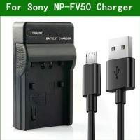 ราคา ที่ชาร์จแบตเตอรี่กล้อง USB, NP-FV50, สำหรับ Sony DCR SR15, SR21, SR68, SX43E, SX15, SX63E, SX45, SX83E, SX85, NEX-VG10, VG30 (1730945010960403097)