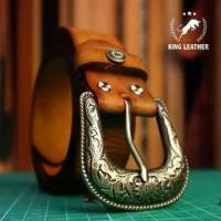 ราคา [จัดส่งทันที] King Leather เข็มขัดหนังวัวแท้ นำเข้าจากอิตาลี Leather Belt Made in Italy IT-8 (1732089845708916698)