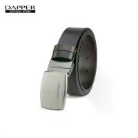 ราคา DAPPER เข็มขัดหนังแท้ แบบใส่ได้ 2 ด้าน Reversible Rectangular Belt สีดำ (1731774292151994551)