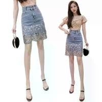 ราคา กระโปรงยีนส์ยืด สไตล์ใหม่ สำหรับผู้หญิง ฤดูใบไม้ผลิ 2025 สไตล์เกาหลี เอวสูง ประดับเลื่อม กระโปรงครึ่งตัว กระโปรงยีนส์ สำหรับผู้หญิง เซ็กซี่ รัดรูป ชุด แต่งงาน พัทลุง diesel belt (1732025143117907024)