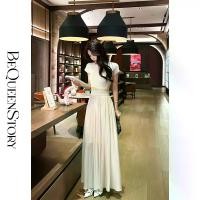 ราคา เดรสผ้าฝ้ายประกบเส้นด้ายโค้งคู่ระบายอากาศได้ เดรสคอปก ทรงกลม Yu Xiaoxiao พร้อมน้ำพุในฝันแบบโรมัน งาน blue dress ball gown wedding pearl black style จ้า (1732169761189823789)