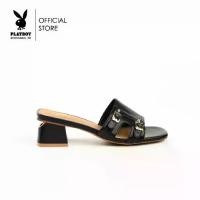 ราคา PLAYBOY รุ่น Block Mules รองเท้าแตะส้นเตี้ยหัวเปิดเเละเปิดส้น รหัส ST-H251C1203 ดีไซน์แต่งแบบหัวเข็มขัด มี2สีสี Midnight Black และ Ivory white (1732013970447370383)