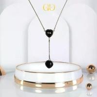 ราคา Glam&Gold - Black Spinel Twin Drop - สร้อยคอนิลแท้ ตัวเรือนจากเงินผสมทองคำขาว (1731758294209890004)