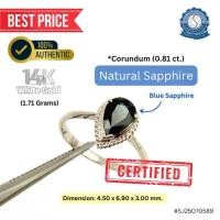ราคา แหวนทองคำขาว 14K White Gold Ring ไพลินธรรมชาติ Size #49 Natural Blue Sapphire (0.81 Ct.) พร้อมใบเซอร์ Verbal (1731814869184709970)