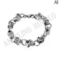 ราคา ANGELINO RUFOLO Bracelet ดีไซน์ Skull Chain สร้อยข้อมือผู้ชาย Stainless Steel 316L(สแตนเลสสตีล)คุณภาพเยี่ยม สีเงิน (1731403024451013282)
