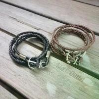 ราคา กำไลหลัง Leather Bracelet รุ่น LB004 สมอ สินค้าดี (1731915474415355374)
