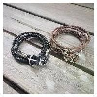 ราคา กำไลหลัง Leather Bracelet รุ่น LB004 สมอ สินค้าดี (1731709407803639720)
