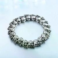 ราคา สร้อยข้อมือหัวกะโหลก, อินเทรนด์, Unisex, สไตล์พังก์, สร้อยข้อมือฮิปฮอป, การออกแบบหัวกะโหลก fern bracelet (1731826929221012274)
