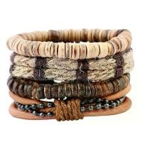 ราคา สร้อยข้อมือวินเทจ, ดีไซน์เรียบง่าย, วัสดุหนังวัว, สไตล์การถักเปีย, สร้อยข้อมือเปลือกหอย Cout, เหมาะสำหรับผู้ชาย, เชือกป่าน, สร้อยข้อมือหนังแท้ rastaclat bracelet (1731239327876614675)