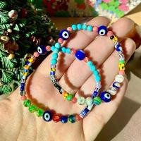 ราคา กำไลหินมงคล เสริมรัก ฮีลใจ ป้องกันพลังลบ Evil Eye + โรโดโครไซต์ + ซูจิไลต์ + มูราโน่ (Crystal Healing Bracelet) (1731248475578664460)