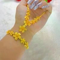 ราคา Gold color flowers shaped necklace with bracelet for female (1731114200129833015)