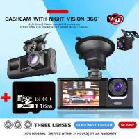 ราคา จัดส่งทันที. (ส่งฟรีทั่วไทย) กล้องติดรถยนต์ กล้องหน้ารถ4K กล้องติดหน้ารถ Dash Cam Full HD 1080P 3กล้อง หน้า/หลัง เชื่อมต่อWiFi Car Camera ดูออนไลน์ผ่านมือถือ ที่สุดของความคมชัด S (1732048538710542011)
